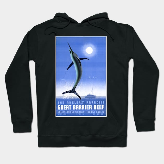 Vintage Travel Poster Australia Great Barrier Reef Hoodie by vintagetreasure